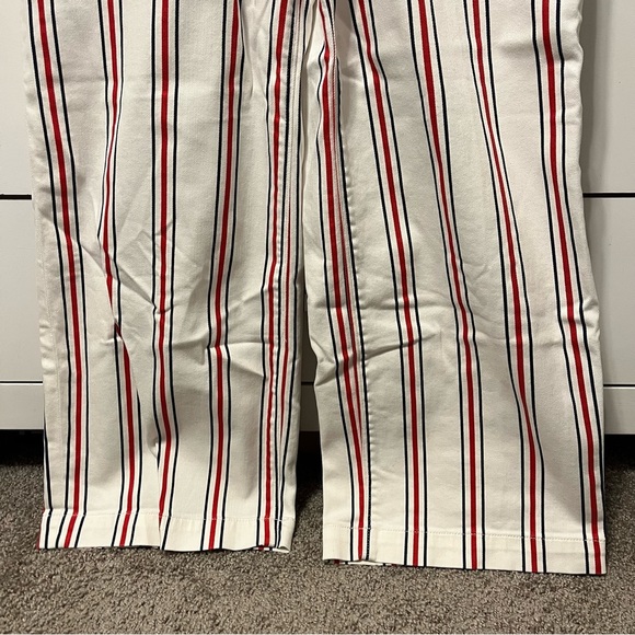 Express High Waisted Striped Button Fly Cropped Wide Leg Jeans NWT - Picture 5 of 9